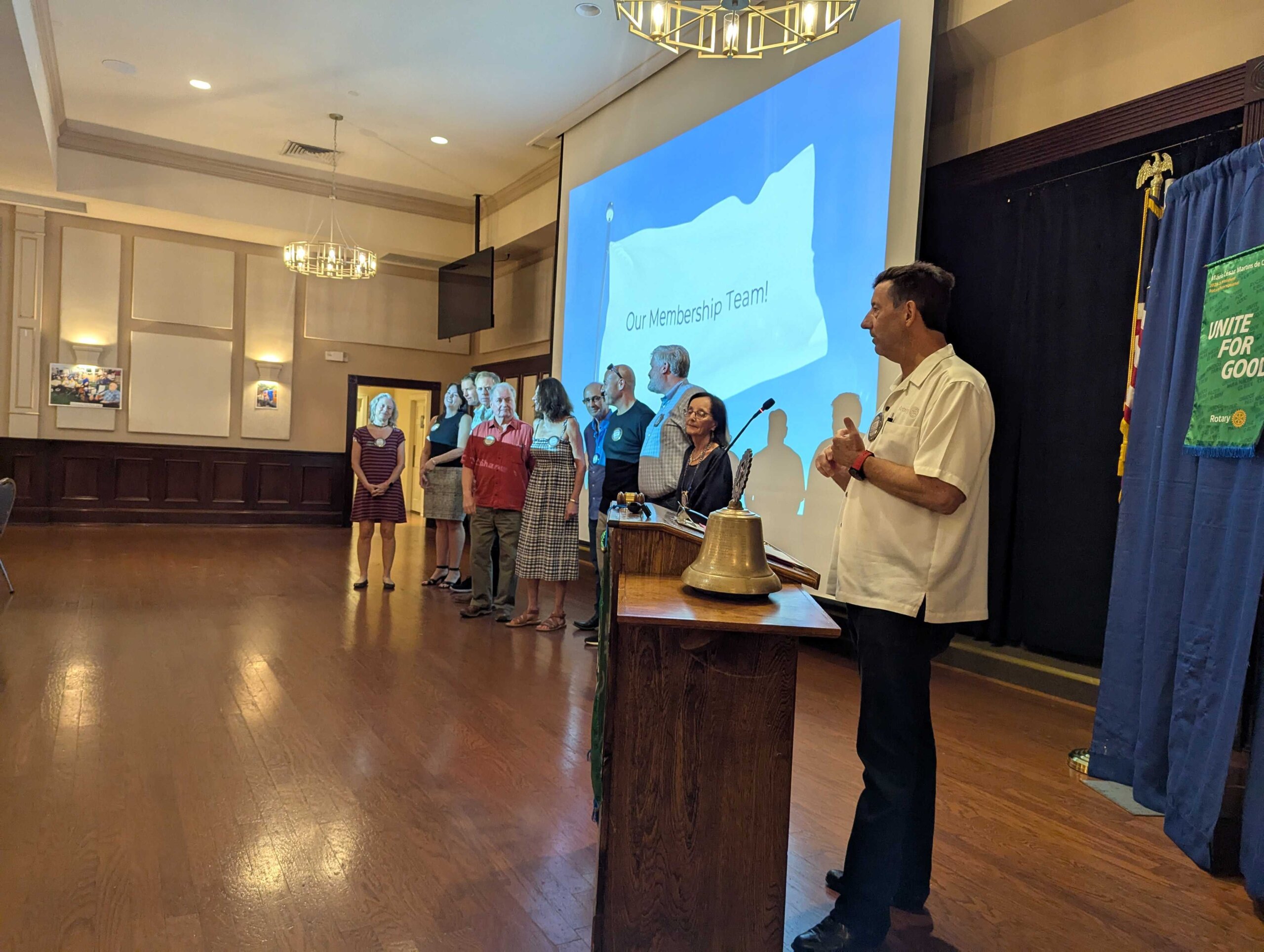 Members and guests networking during a weekly meeting at the Rotary Club of Austin — visit Rotary Club of Austin to connect and serve.